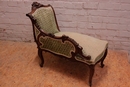 Louis XV style Long chair in Walnut, France 19th century