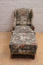Louis XIII style Long chair in Oak, France 19th century