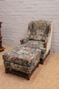 Louis XIII style Long chair in Oak, France 19th century