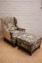 Louis XIII style Long chair in Oak, France 19th century