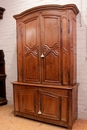 Louis XIV style Cabinet deux corps in Oak, France 18th century