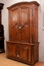 Louis XIV style Cabinet deux corps in Oak, France 18th century