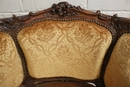 Louis XV style 5 Pc. sofa set in Walnut, France 19th century