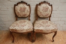 Louis XV style 5 Pc.Sofa set in Walnut, France 19th century