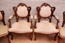 Louis XV style Arm chairs and chairs in Walnut, France 19th century