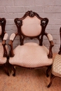 Louis XV style Arm chairs and chairs in Walnut, France 19th century