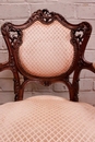 Louis XV style Arm chairs and chairs in Walnut, France 19th century