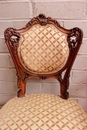 Louis XV style Arm chairs and chairs in Walnut, France 19th century
