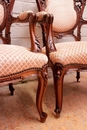 Louis XV style Arm chairs and chairs in Walnut, France 19th century