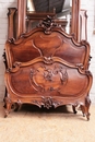 Louis XV style Armoire and bed in Walnut, France 19th century