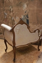 Louis XV style Bench in Walnut, France 19th century