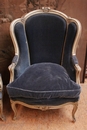 Louis XV style Bergeres in paint wood, France 1900