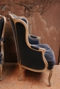 Louis XV style Bergeres in paint wood, France 1900