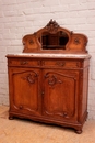 Louis XV style Cabinet and server in oak and marble, France 19th century