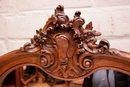 Louis XV style Cabinet and server in oak and marble, France 19th century