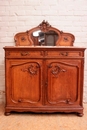 Louis XV style Cabinet and server in oak and marble, France 19th century