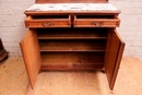 Louis XV style Cabinet and server in oak and marble, France 19th century