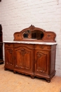 Louis XV style Cabinet and server in oak and marble, France 19th century