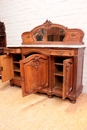 Louis XV style Cabinet and server in oak and marble, France 19th century