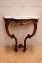 Louis XV style Console in walnut and marble, France 19th century