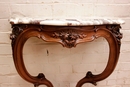 Louis XV style Console in walnut and marble, France 19th century