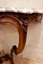 Louis XV style Console in walnut and marble, France 19th century