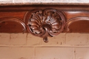 Louis XV style Console in walnut and marble, France 19th century