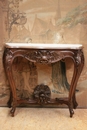 Louis XV style Console in walnut and marble, France 19th century