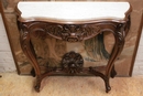 Louis XV style Console in walnut and marble, France 19th century