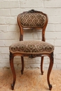 Louis XV style Desk and two chairs in Walnut, France 19th century