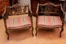 Louis XV style Arm chairs in gilt wood, France 19th century