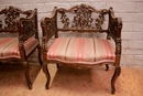 Louis XV style Arm chairs in gilt wood, France 19th century