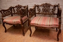 Louis XV style Arm chairs in gilt wood, France 19th century