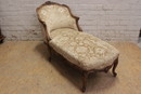 Louis XV style Long chair in Walnut, France 19th century