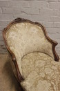 Louis XV style Long chair in Walnut, France 19th century