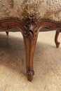 Louis XV style Long chair in Walnut, France 19th century