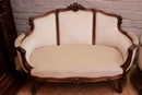 Louis XV style Pair sofa's in Walnut, France 1900