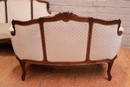 Louis XV style Pair sofa's in Walnut, France 1900