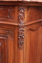 Louis XV style Secretary desk in walnut and marble, France 19th century