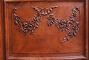 Louis XV style Secretary desk in walnut and marble, France 19th century