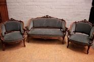 Louis XV Sofa set in walnut