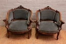 Louis XV style Sofa set in Walnut, France 19th century