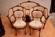 Louis XV Sofa set walnut