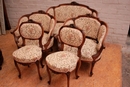 Louis XV style Sofa set in Walnut, France 19th century