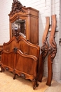 Louis XV style Bedroom in Walnut, France 19th century
