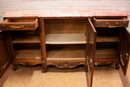 Louis XV style Sideboard in walnut and marble, France 1920