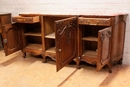 Louis XV style Sideboard in walnut and marble, France 1920