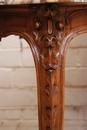 Louis XV style Center table in walnut and marble, France 19th century