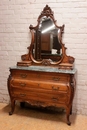 Louis XV style Commode in walnut and marble, France 19th century