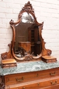 Louis XV style Commode in walnut and marble, France 19th century